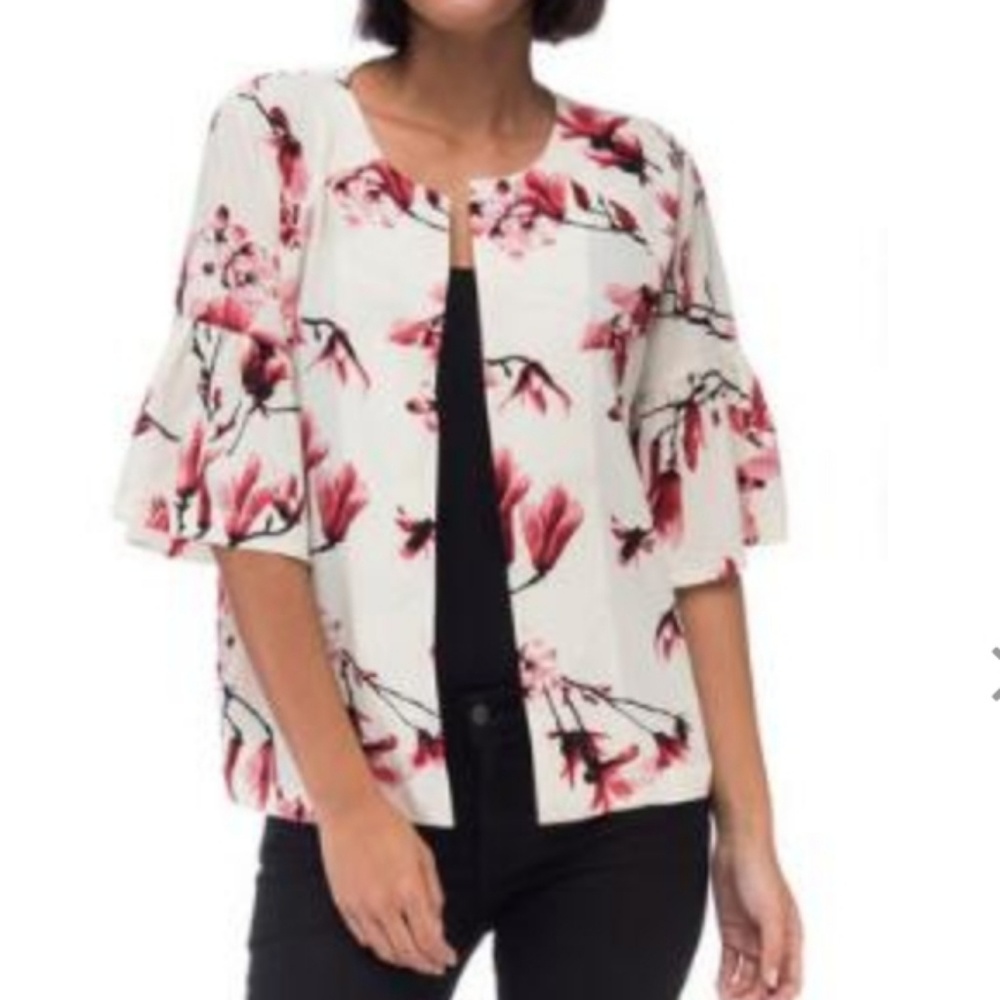Bobeau Ash Puff Sleeve Kimono w/ Pockets Size Med